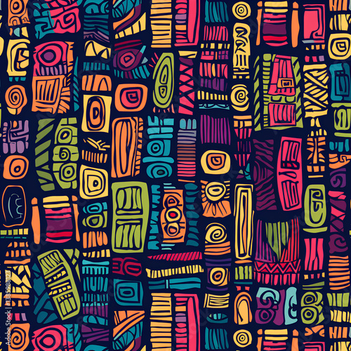 seamless pattern with funny monsters