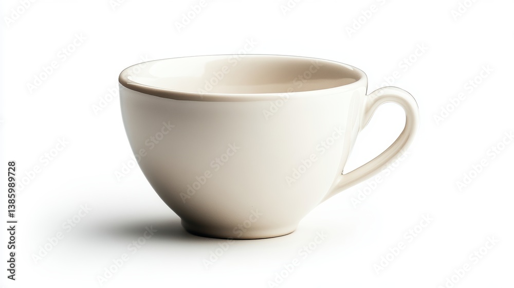 A modern ceramic coffee cup with a minimalist design and smooth finish, placed on a white background A modern ceramic coffee cup with a minimalist design and smooth finish, placed on a white background