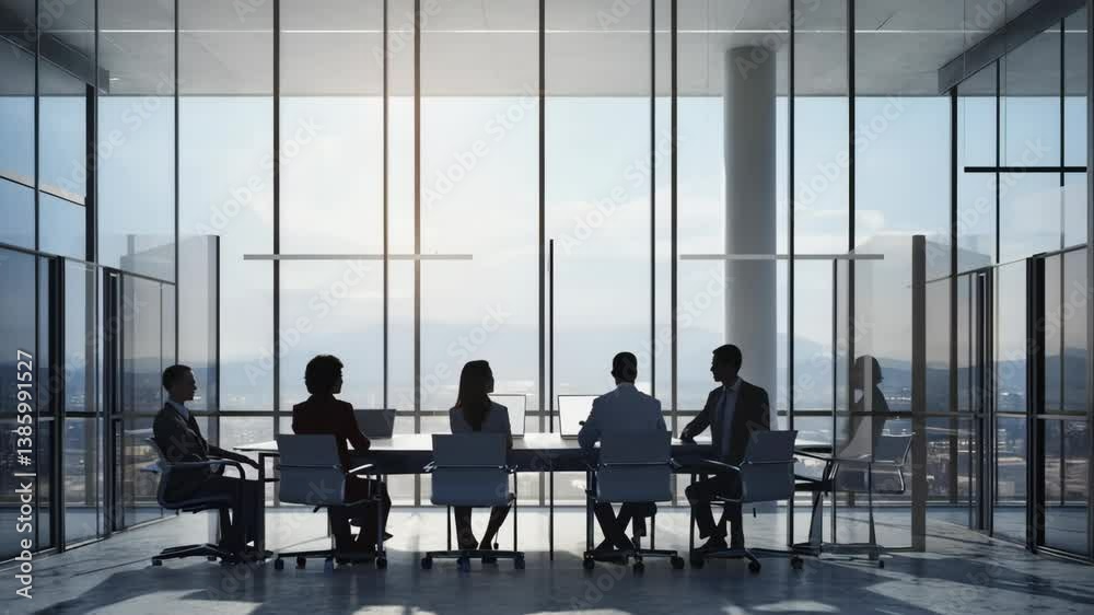 Diverse business team in modern boardroom