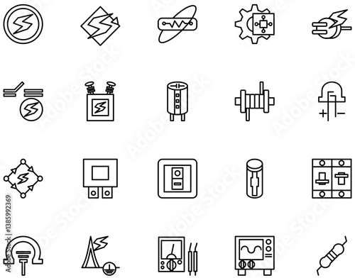 20 icon set for electricity- outline icon