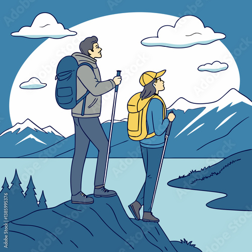 vector illustration of a man and woman