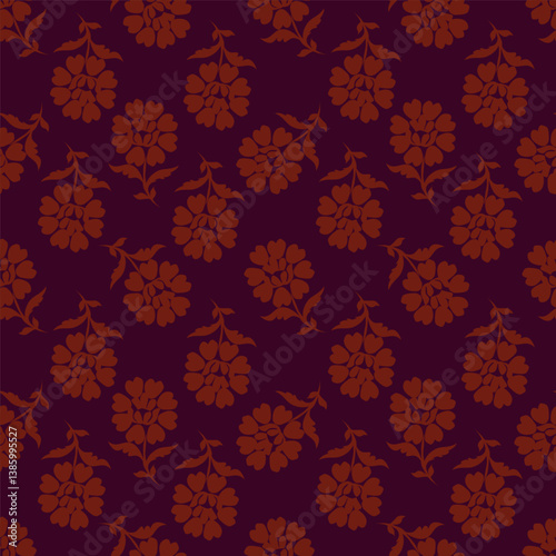 Abstract floral seamless pattern. Bright, pastel colors, gouache painting. Outline contour lines flowers. Scribble patterns Curved lines and brush stroke