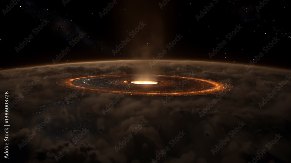 An otherworldly view showing a bright celestial event happening in space An otherworldly view showing a bright celestial event happening in space