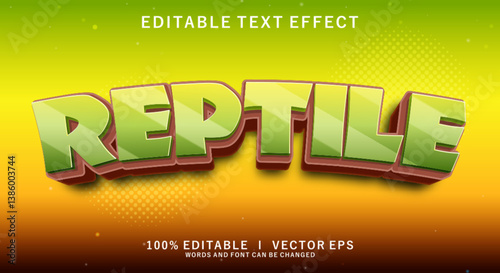  reptile vector text effect with modern style design