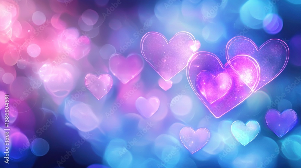 Fototapeta premium Glowing Hearts: A Romantic Abstract