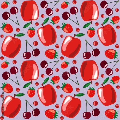 Seamless pattern with summer fruit