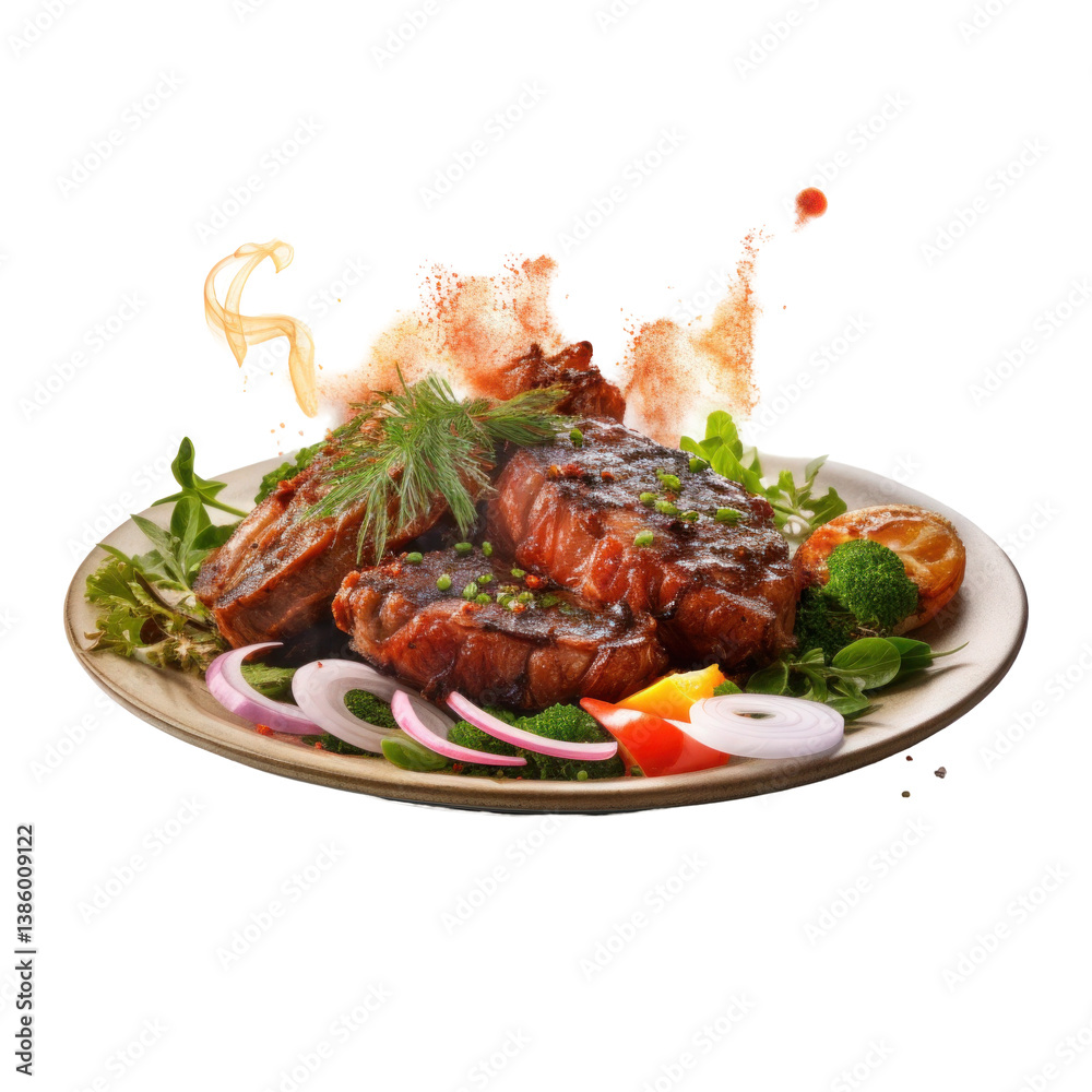 Spicy Mutton Chops on transparent background Spicy Mutton Chops on transparent background