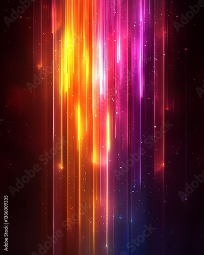 Vivid neon gradient with glowing light reflections and smooth blend