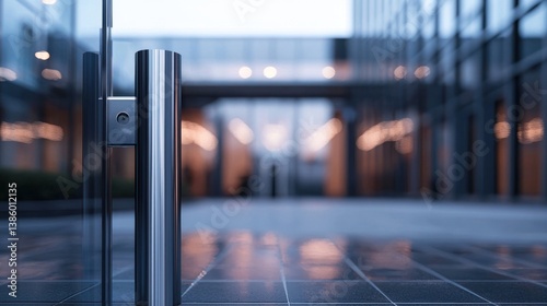 Modern Architecture: Steel and Glass Entrance