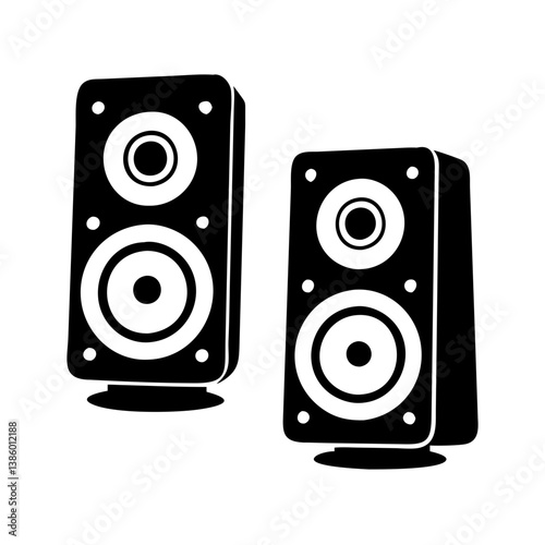 speakers icon, speakers silhouette vector illustration-simple silhouette illustration of speakers, perfect for speakers logos and icons