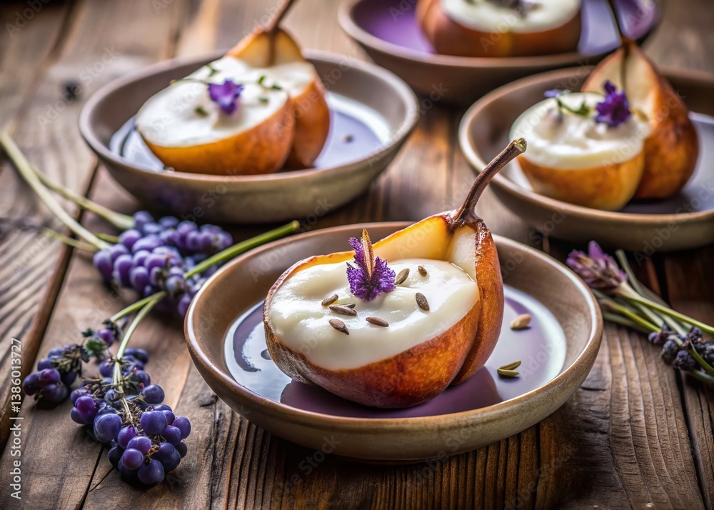 Rustic Still Life: Roasted Pears & Lavender Yogurt - Healthy Dessert Recipe Rustic Still Life: Roasted Pears & Lavender Yogurt - Healthy Dessert Recipe