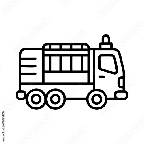 Fire truck vector illustration for emergency service and firefighting equipment icon design template 