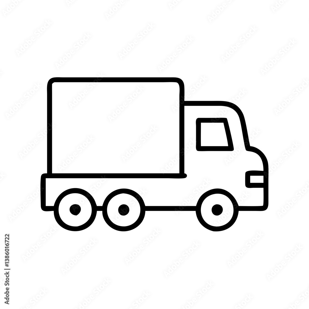 Delivery truck vector icon simple outline style for transportation and logistics design assets element Delivery truck vector icon simple outline style for transportation and logistics design assets element