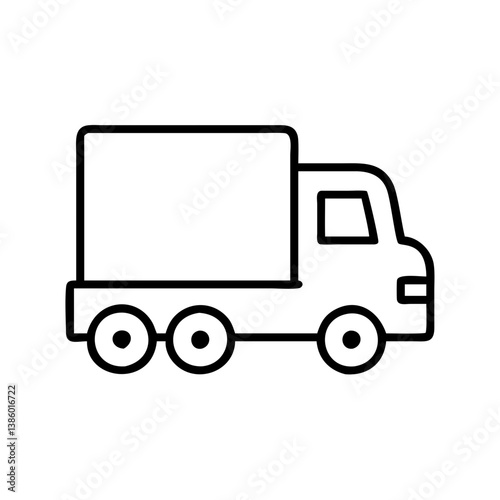 Delivery truck vector icon simple outline style for transportation and logistics design assets element 