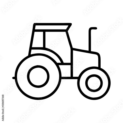 Outline tractor vector illustration for agriculture farming and construction machinery equipment  