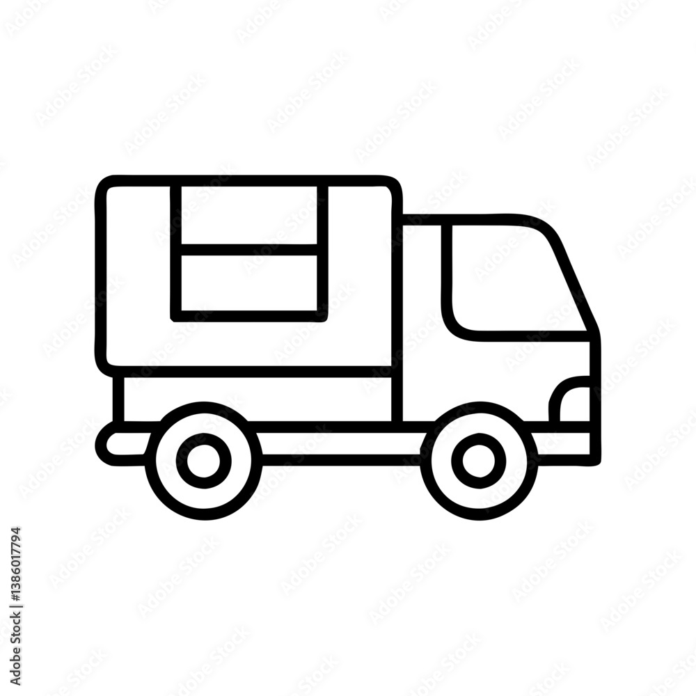 Outline delivery truck vector illustration for logistics and transportation services icon graphic design Outline delivery truck vector illustration for logistics and transportation services icon graphic design