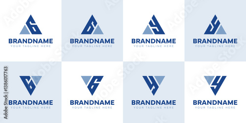 Letters AG GA VG GV AY YA VY YV Logo Set, Suitable For Any Brand