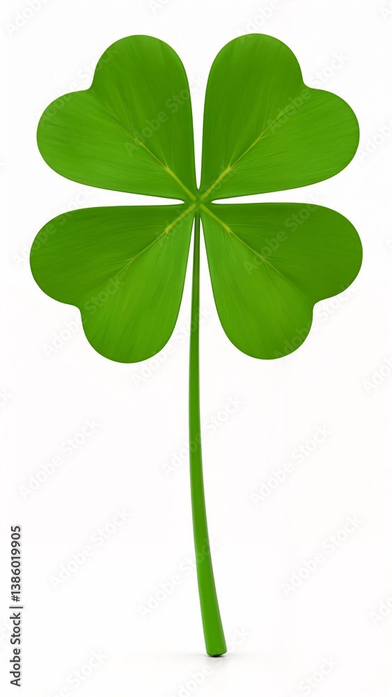 A four leaf clover on a white background. A four leaf clover on a white background.