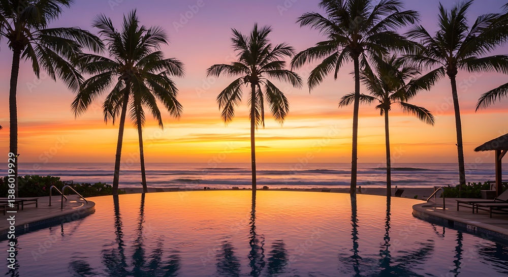 Obraz premium Sunset Serenade AI Generated