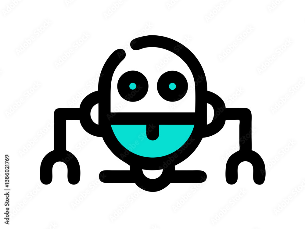 Obraz premium robot logo vector design