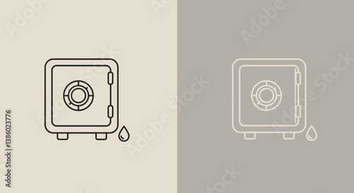 Illustration of a safe with a dripping water drop