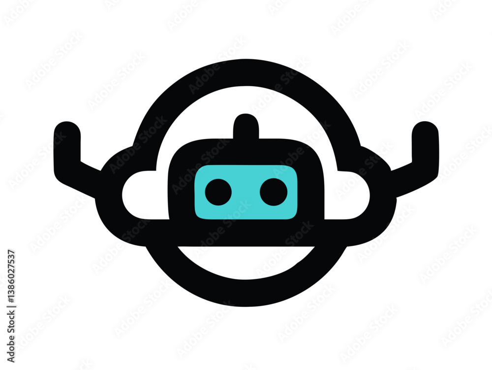 Obraz premium robot logo vector design