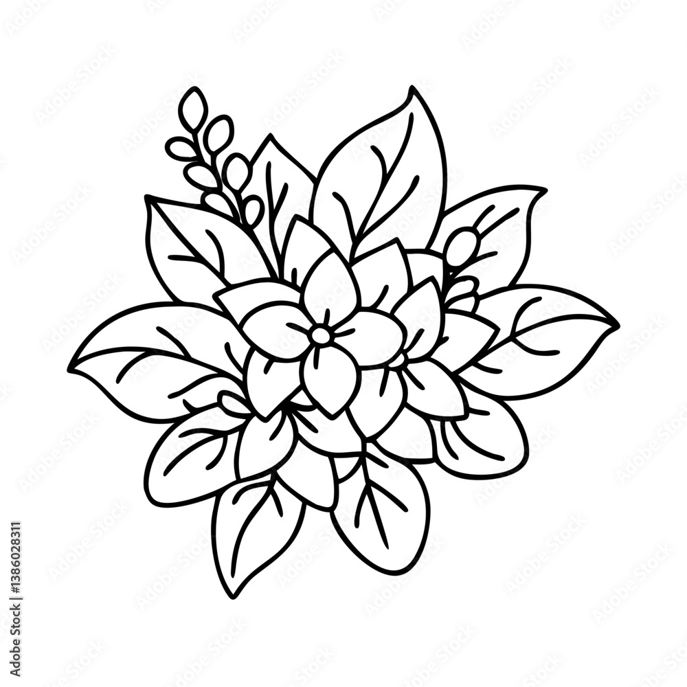Obraz premium lilac flower icon, lilac flower line art - simple line art of lilac flower, perfect for lilac flower logos and icons