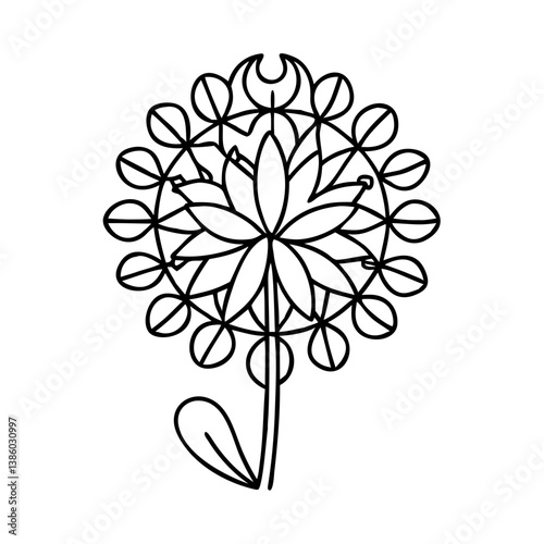 allium flower icon, allium flower line art - simple line art of allium flower, perfect for allium flower logos and icons
