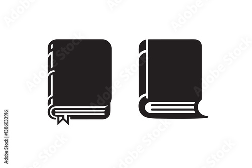 Book Silhouette vector, Isolated on white Background