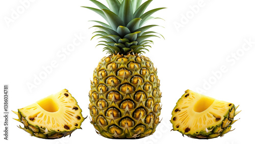 High-Quality PNG Image of Pineapple with Transparent Background..