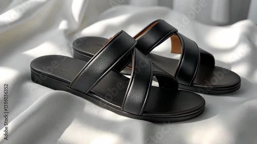Elegant Black Leather Sandals: Summer Style
