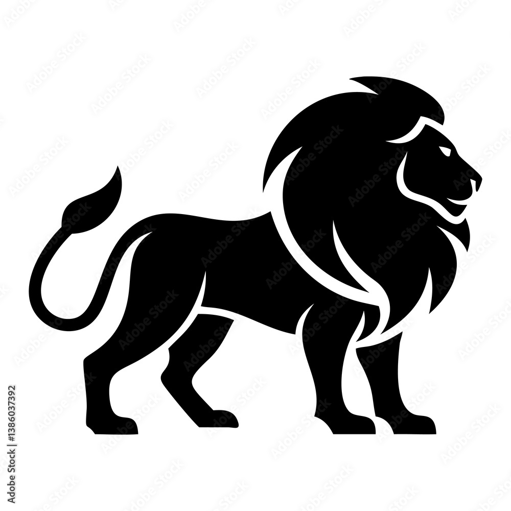 Fototapeta premium Lion Silhouette King Lion Silhouette style vector illustration
