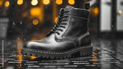 Black Leather Boots in the Rain: A Stylish and Durable Footwear