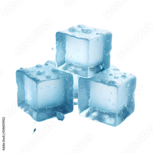 Light blue ice cubes.only in vector file isolated on white background