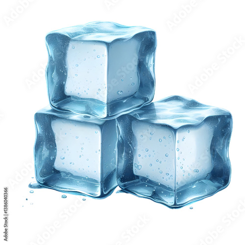 Light blue ice cubes.only in vector file isolated on white background