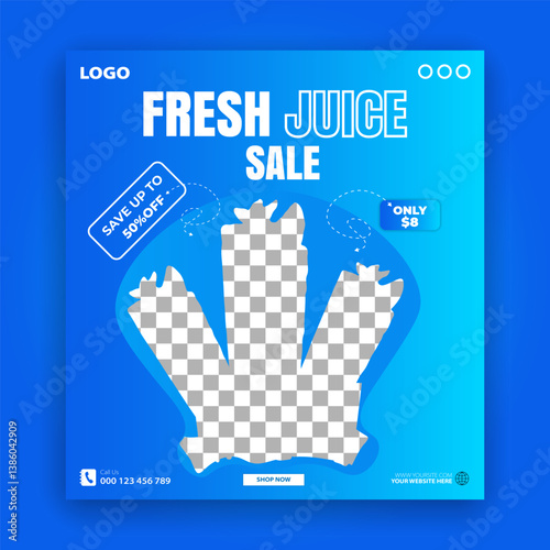 Juice social media post banner template design