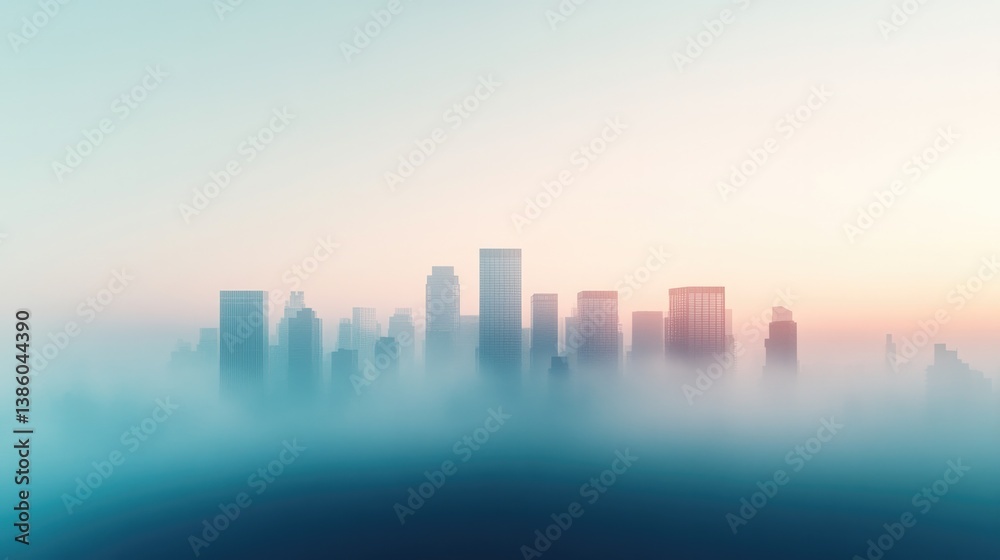Fototapeta premium minimalistic close-up of urban smog enveloping city skyline