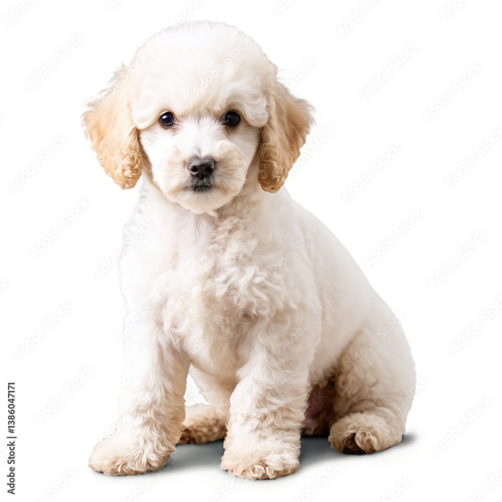 Fototapeta premium Poodle puppy isolated on transparent background