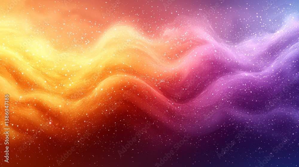 A colorful abstract background with wavy lines and stars A colorful abstract background with wavy lines and stars
