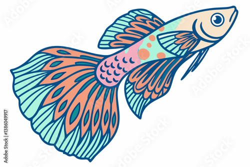 vector illustration of an aquarium fish