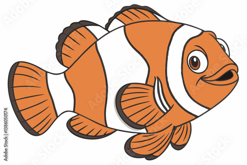 vector illustration of a cartoon fish