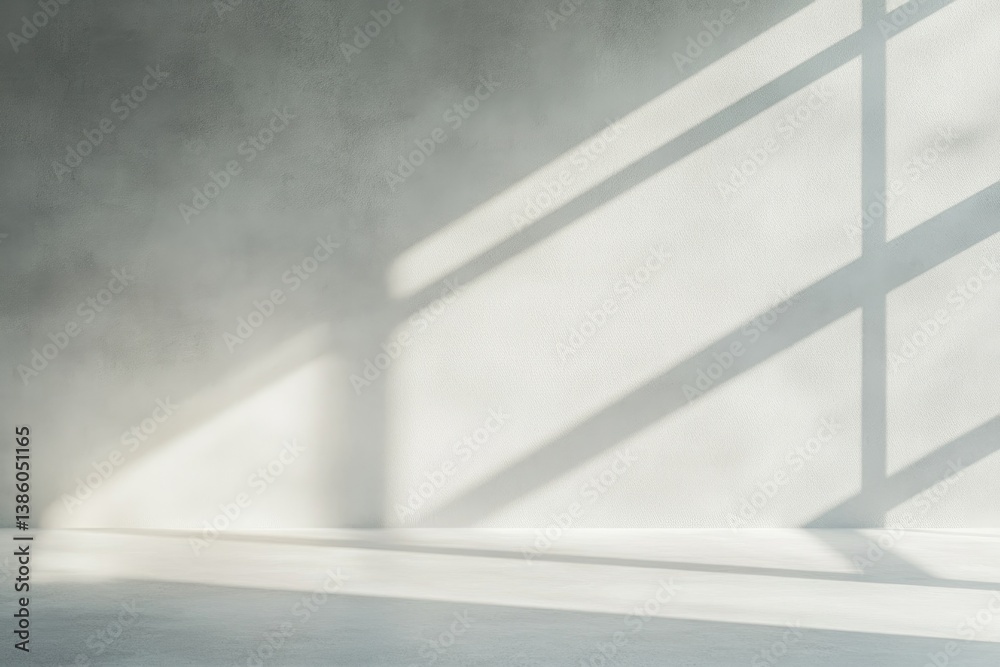Obraz premium minimalistic play of light and shadow creates clean image with ample copy space in serene setting