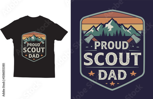 Proud scout dad camping tshirt design vector