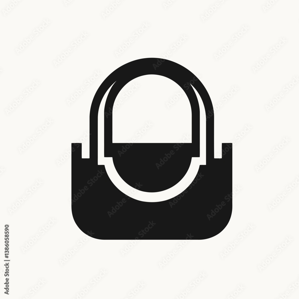 very simple flat and single minimalist Bag Handle Silhouettes in black on a white background very simple flat and single minimalist Bag Handle Silhouettes in black on a white background