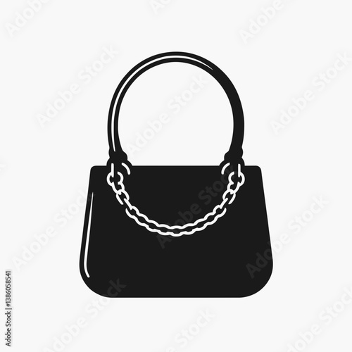 very simple flat and single minimalist Bag Handle Silhouettes in black on a white background