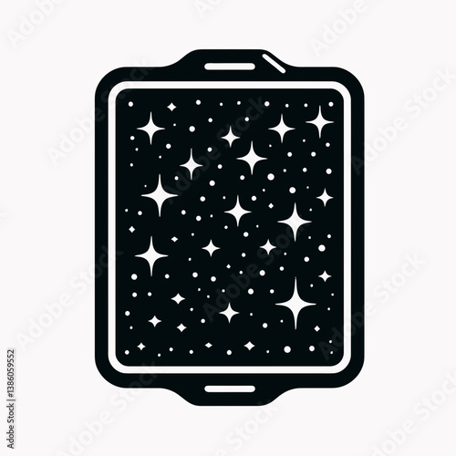 very simple flat and single minimalist Baking Sheet Silhouette in black on a white background