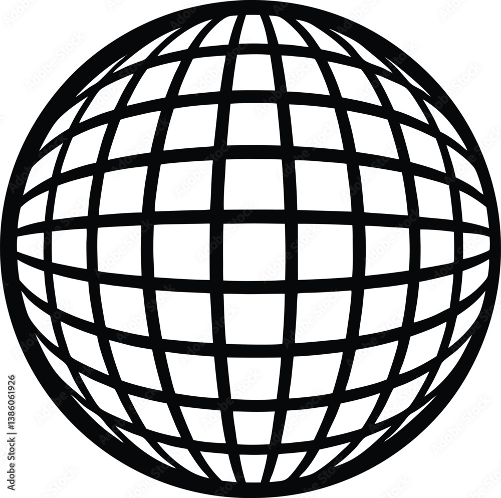 Disco Ball Silhouette Vector – High-Quality Design for Event Graphics Disco Ball Silhouette Vector – High-Quality Design for Event Graphics