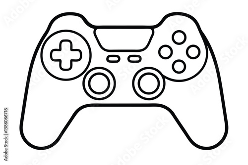 Game pad icon. Game controller silhouette vector design, Video game controller, joystick illustration, minimalist line art drawing of a video game controller