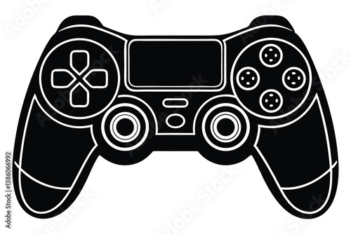Game pad icon. Game controller silhouette vector design, Video game controller, joystick illustration, minimalist line art drawing of a video game controller