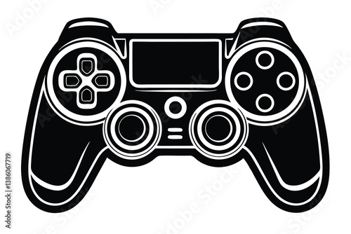 Game pad icon. Game controller silhouette vector design, Video game controller, joystick illustration, minimalist line art drawing of a video game controller